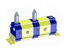 Imagen RV-2V 9RV Vivoil Vivolo divisores de caudal de engranajes grupo 2 con válvulas de corrección de fase y anticavitación en cada elemento