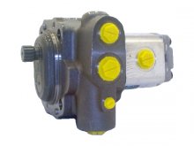 Imagen C44.0/17.0L38334 Sauer Danfoss bomba hidráulica doble de engranajes 44+17 cc/rev con eje estriado 15 dientes