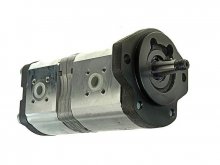 Imagen 0510765347 Bosch Rexroth bomba hidráulica doble de engranajes 22.5+11 cc/rev con eje cónico