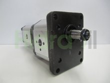 Imagen 1LS16-10IE10BR Roquet bomba hidráulica doble de engranajes 10.6+6.6 cc/rev con eje cónico 1:8