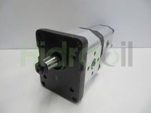 Imagen 1LS16-10DE10BR Roquet bomba hidráulica doble de engranajes 10.6+6.6 cc/rev con eje cónico 1:8