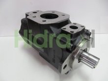 Imagen T6CCZ-B31-B25-WR00-A111 Denison Parker bomba hidráulica doble de paletas 31+25 galones/minuto con eje cilíndrico reforzado