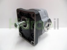 Imagen KM30.34R0-83E3-LEB/ED-N Casappa motor hidráulico de engranajes 34 cc/rev con eje cónico 1:8 y drenaje posterior