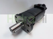 Imagen 104-3505-006 Char-Lynn Eaton motor hidráulico orbital 489 cc/rev con eje cilíndrico 35 mm brida 4 taladros tomas GAS pintado