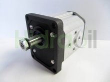 Imagen GHP2-S-50 Marzocchi bomba hidráulica de engranajes 35.2 cc/rev con eje cónico tomas para brida giro a izquierdas tapas acero