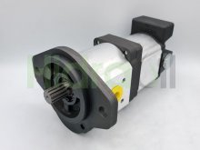 Imagen 0510767016 Bosch Rexroth bomba hidráulica doble de engranajes 28+16 cc/rev con eje estriado 13 dientes para carretilla
