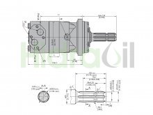 Thumbnail of WMTF-T160 Hidraoil motor hidráulico toma fuerza alternativa 160 cc/rev 30 CV 540 rpm con eje estriado agrícola