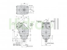 Thumbnail of F1-012-LB 3782211 Parker bomba hidráulica de pistones acodada 12 cc/rev con eje estriado 8 dientes BSP a izquierdas para camión