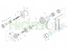 Imagen M3X despiece Kawasaki KPM motor hidráulico pistones axiales repuestos recambios para reparación
