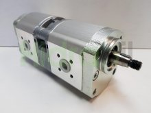 Imagen 0510665341 Bosch Rexroth bomba hidráulica doble de engranajes 16+14 cc/rev con eje cónico