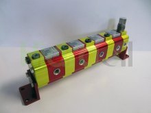 Imagen 9RS04E13 Vivolo divisor de caudal de engranajes de 4 elementos 2.30 cc/rev con 1 sola válvula 70-315 bar grupo 0 Vivoil