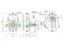 Imagen 72001-5 Hidraoil multiplicador macho relación 1:3.5 37 kW para bomba hidráulica tipo Volvo