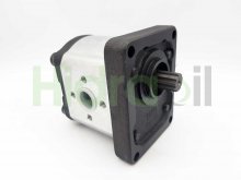 Imagen 0510525034 Bosch Rexroth bomba hidráulica de engranajes 14 cc/rev con eje estriado 9 dientes