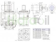 Imagen 151B3114 OMV 800 Danfoss motor hidráulico orbital 800 cc/rev con eje cónico D60