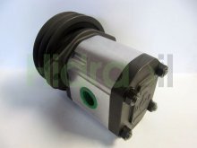 Imagen 2PLA84DT09R Roquet bomba hidráulica de engranajes 56 cc/rev con polea doble giro a derechas