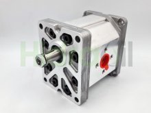 Imagen ALPA3-S-135 Marzocchi bomba hidráulica de engranajes 87 cc/rev delantera con eje cónico tomas para brida giro a izquierdas
