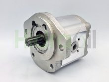 Imagen 0510625407 Rexroth bomba hidráulica de engranajes 16 cc/rev con eje estriado SAE z9 brida SAE-A giro a izquierdas retén Viton