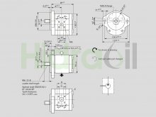 Thumbnail of 0510525325 Rexroth bomba hidráulica de engranajes 14 cc/rev con eje estriado SAE z9 brida SAE-A giro a izquierdas